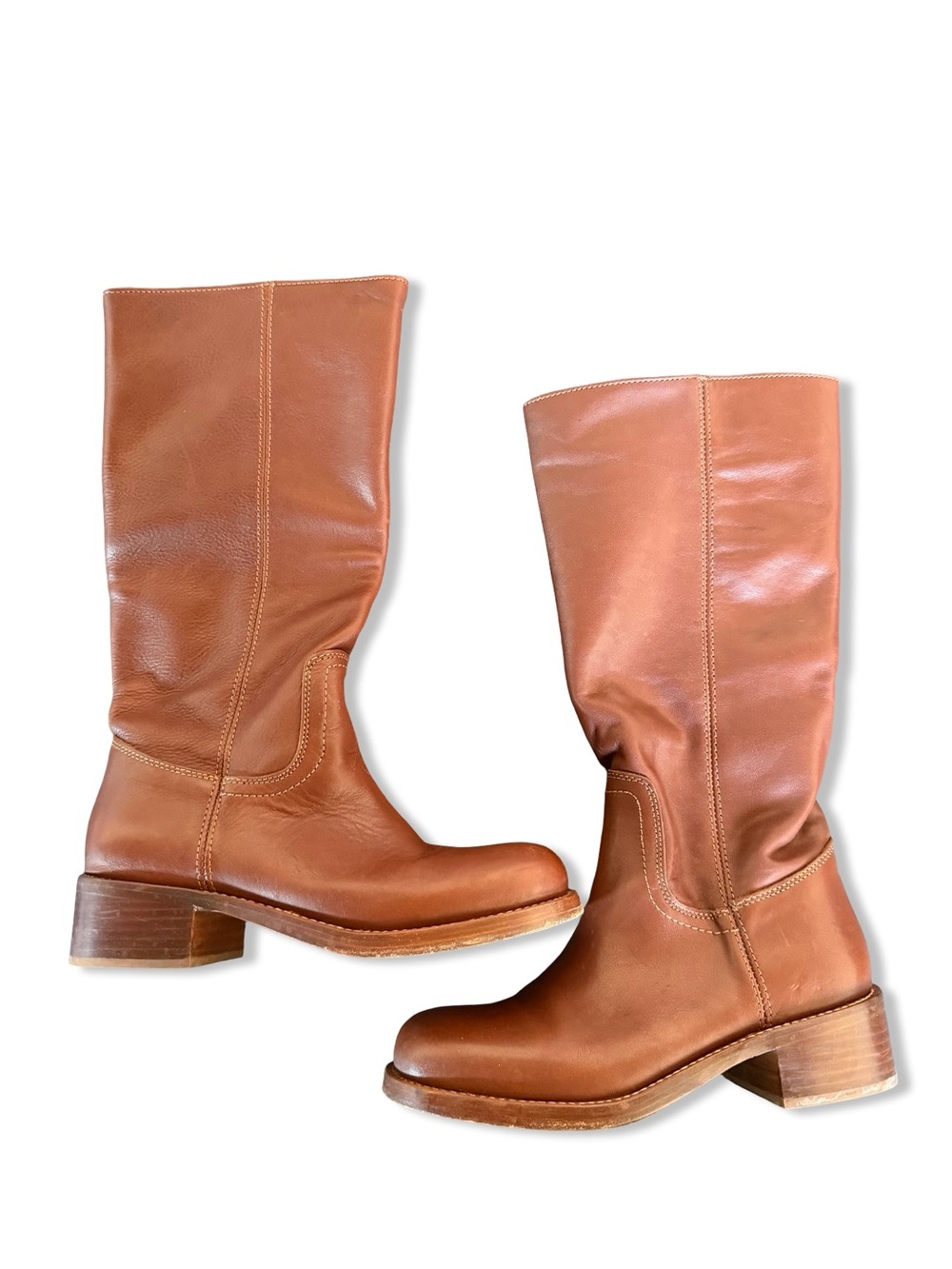Steve Madden Riggs Boots Rust Leather Tall Brown Leather campus Revolve 7 - Picture 7 of 11